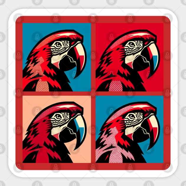 Pop Parrot Art - Cool Birds Sticker by PawPopArt